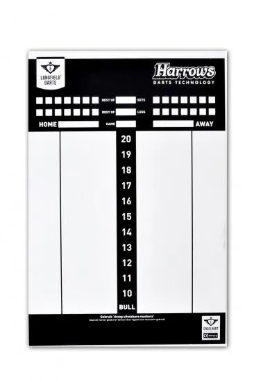 Longfield Games Scorebord voor darts met spelregelboekje 45x 30 cm