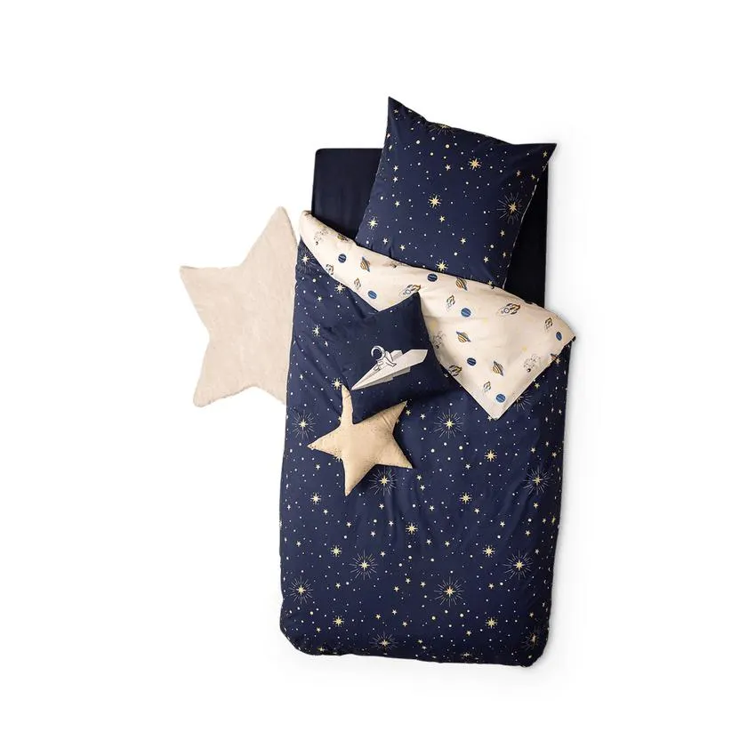 Dekbedovertrek IN SPACE Heelal Blauw 140x200