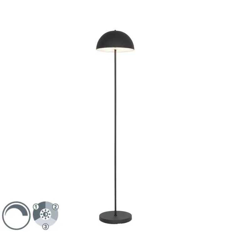 Buiten vloerlamp zwart oplaadbaar 3-staps dimbaar - Keira
