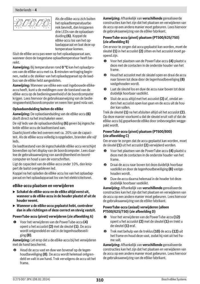 Electric Bike Manual van 12 februari tot 12 augustus 2025 - folder pagina 310