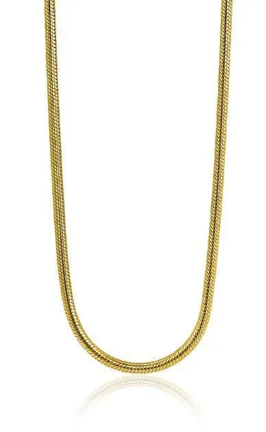 45cm Zinzi goldplated zilveren slangen collier 1,5mm breed ZISL15-45G