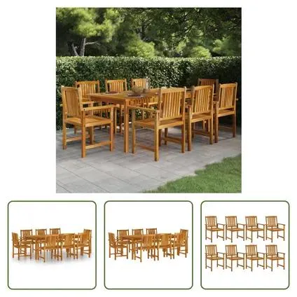 vidaXL Ensemble à manger de jardin 9 pcs Bois d'acacia massif