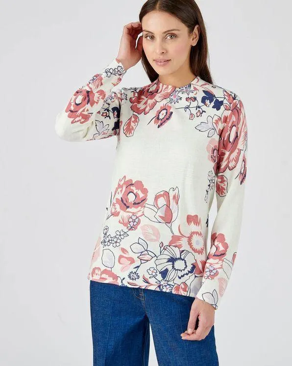 Ultrazachte pull met bloemenprint