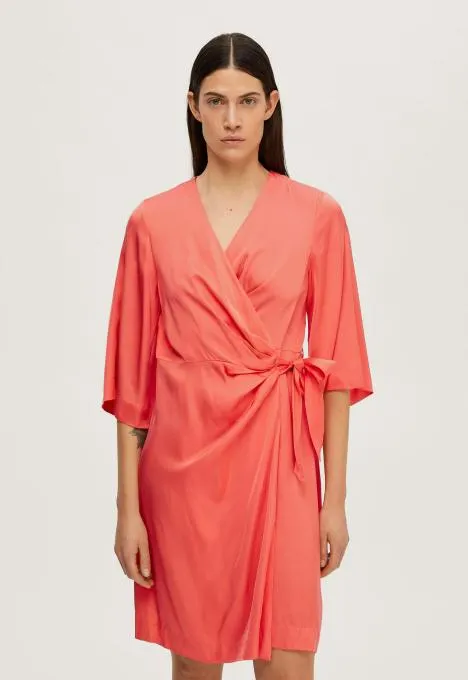 Franziska Satin Wrap Jurk