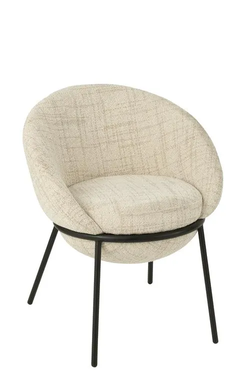 J-Line stoel - ijzer - beige/zwart