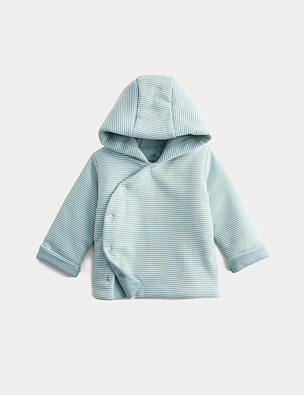 Pure Cotton Striped Wadded Jacket (0-12 Mths)