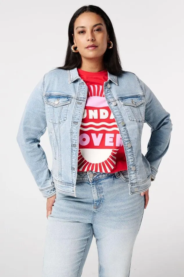 Spijkerjas met knoopsluiting