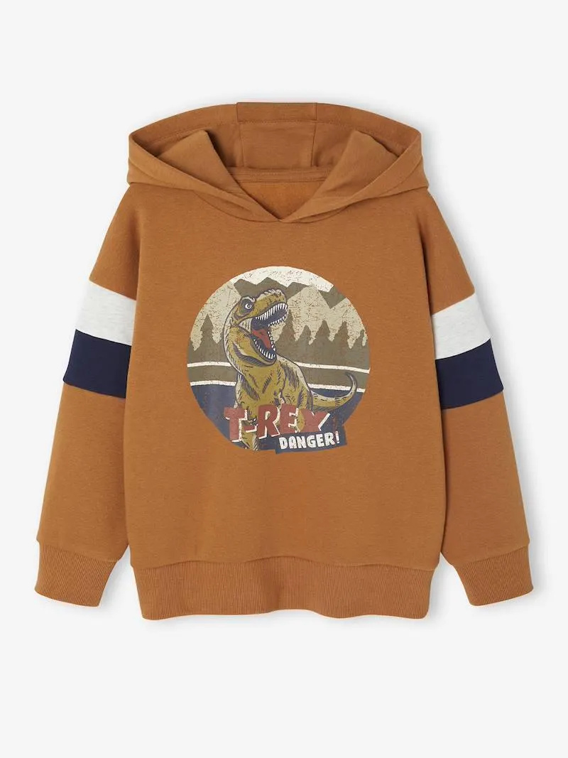 Sweat garçon à capuche motif placé