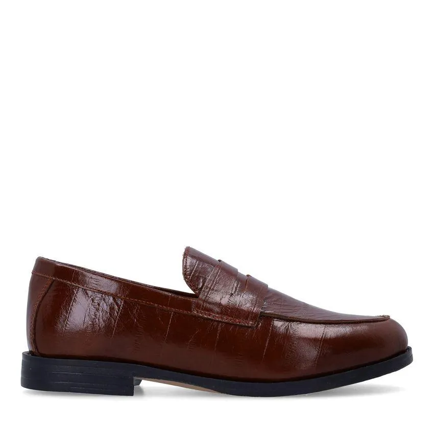 Burgundy leren loafers