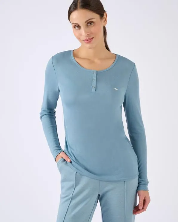 Vloeiend gebreid T-shirt met thermolactyl-label