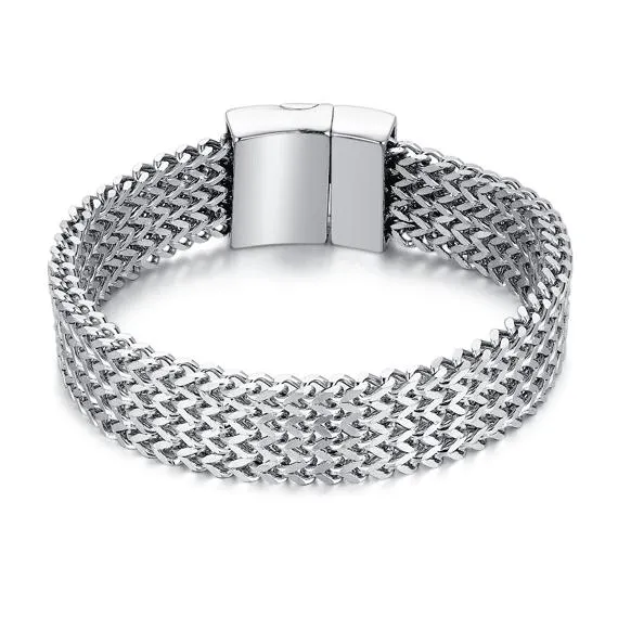 Armband in edelstaal, gevlochten ontwerp