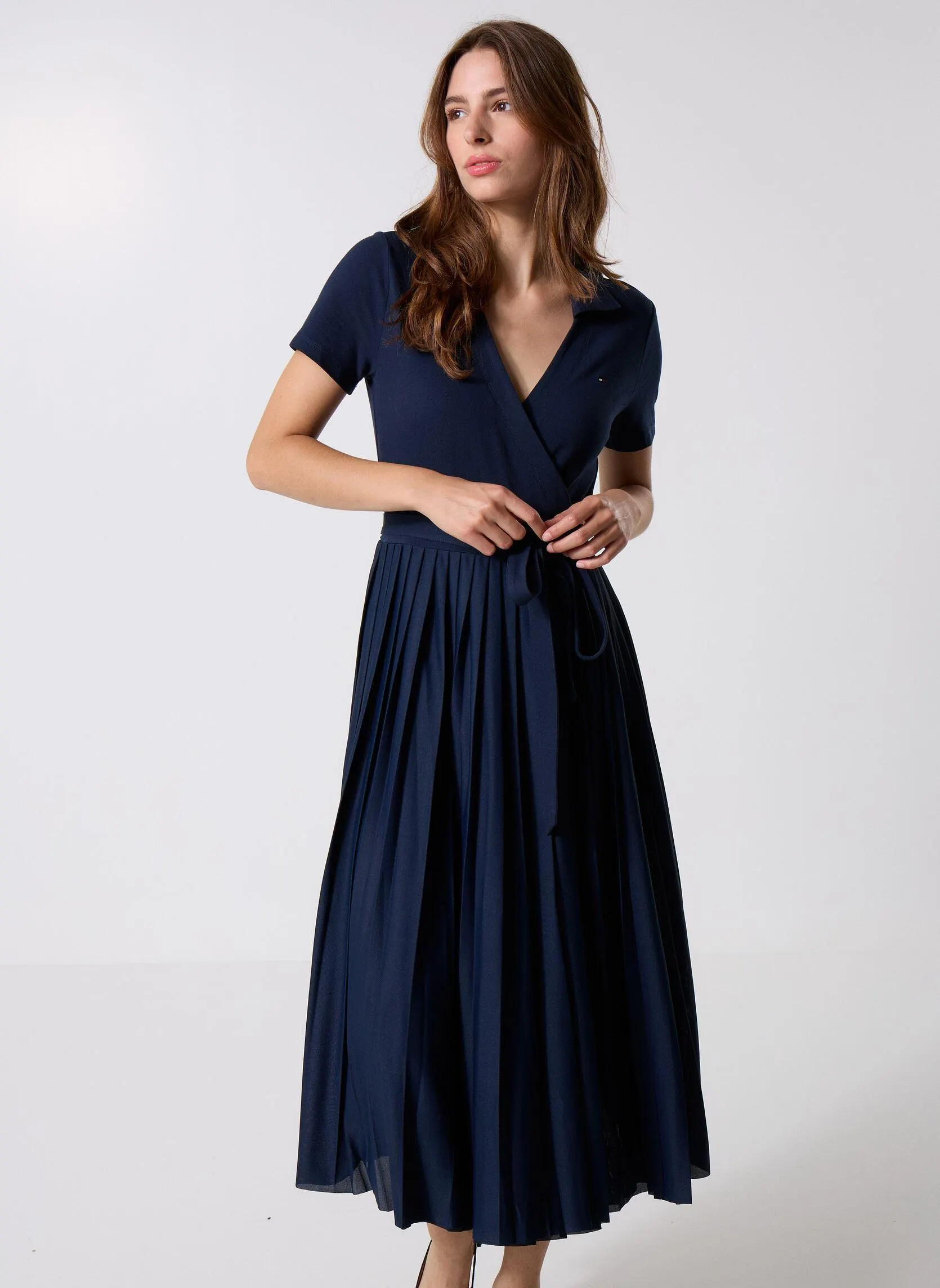 Lange jurken 1985 PLeated Wrap Po WW0WW45733C1G dames blauw