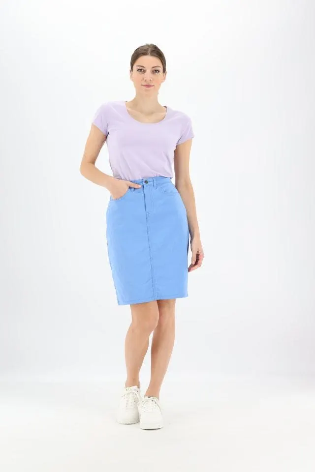 Lichtblauwe korte bengaline rok