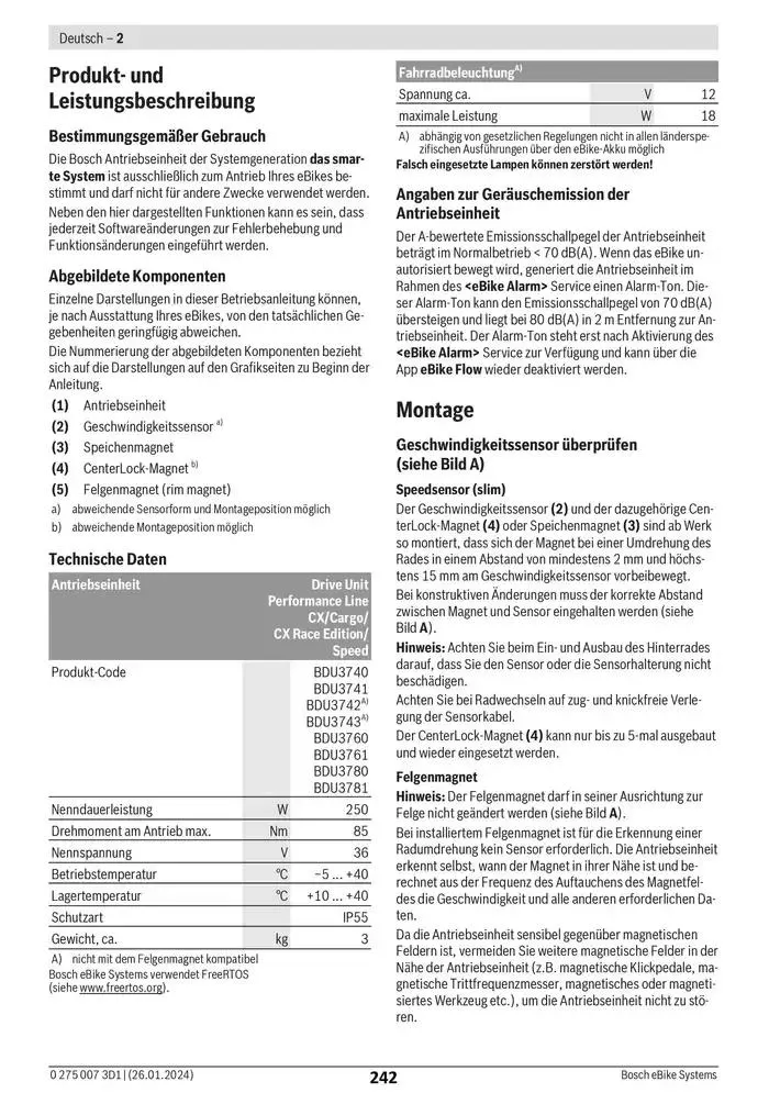 Electric Bike Manual van 12 februari tot 12 augustus 2025 - folder pagina 242