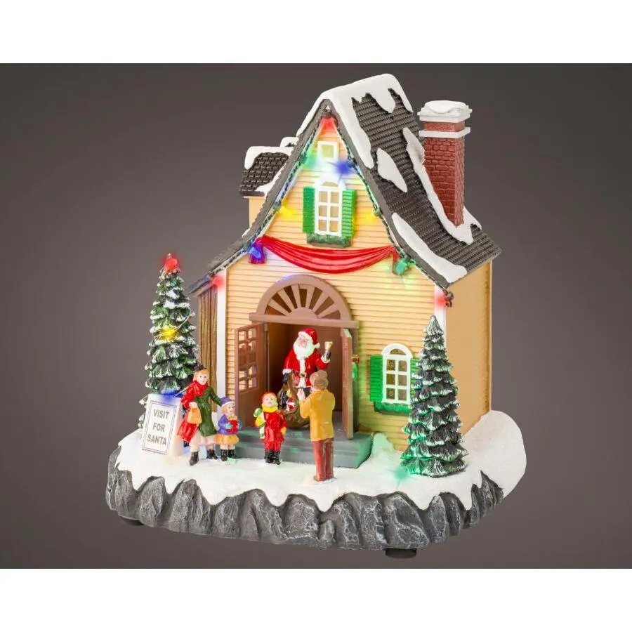 Verlicht Kersthuisje Polyresin Met LEDs Voor Binnengebruik
