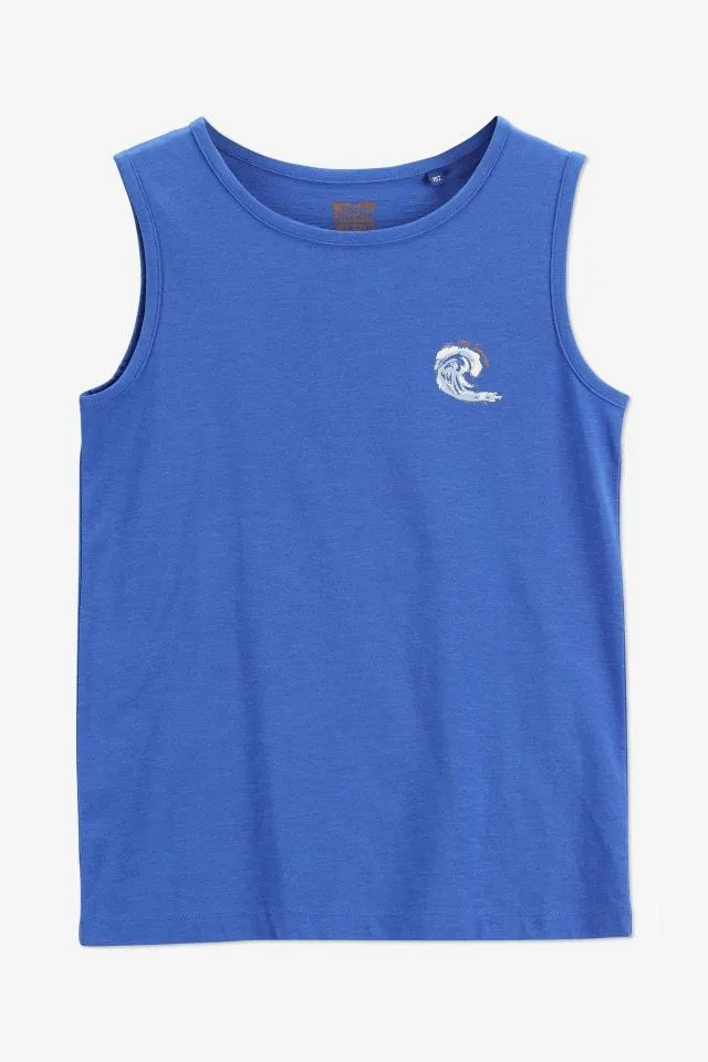 Blauwe tanktop Hey Summer