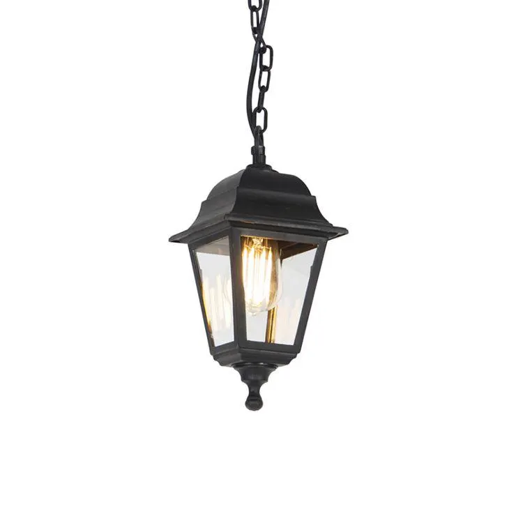 Klassieke buiten hanglamp zwart IP44 - Capital
