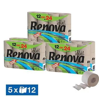 Toiletpapier Renova Olé XXL 2-laags, set van 60 rollen