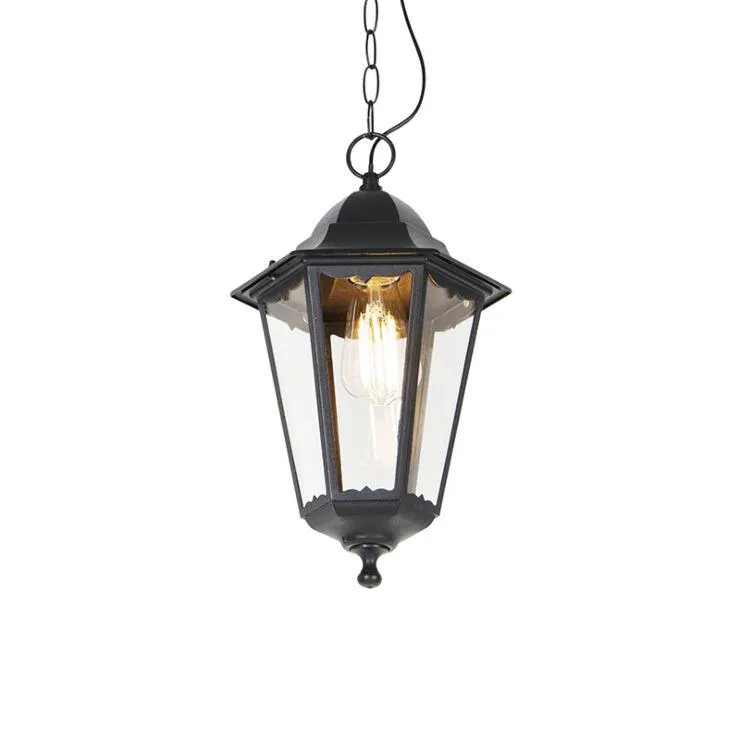 Klassieke buiten hanglamp zwart IP44 - Havana Down