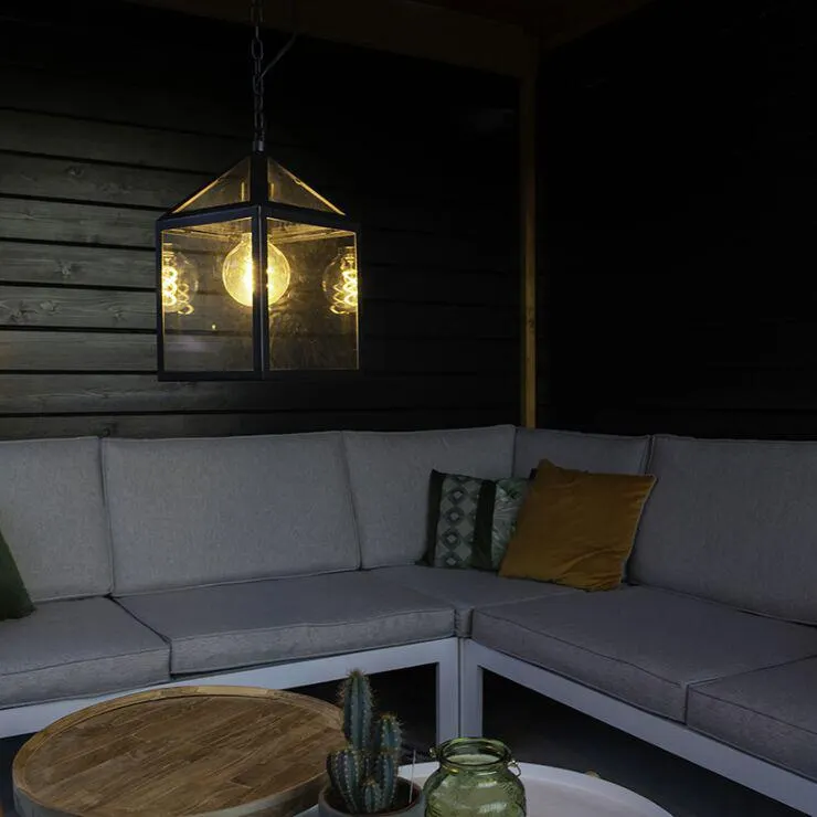 Industriële buitenhanglamp zwart - Amsterdam