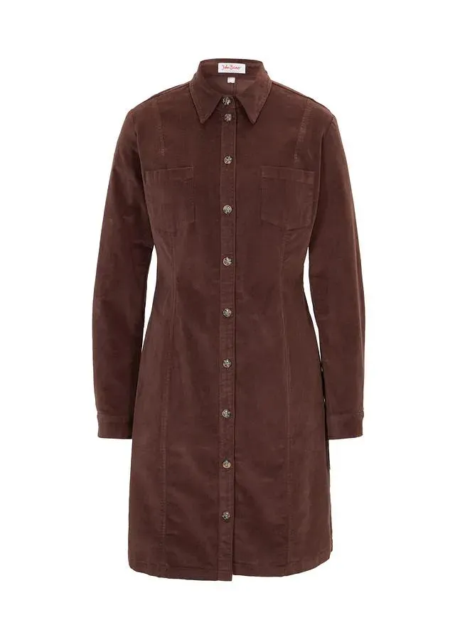 Robe en velours côtelé extensible