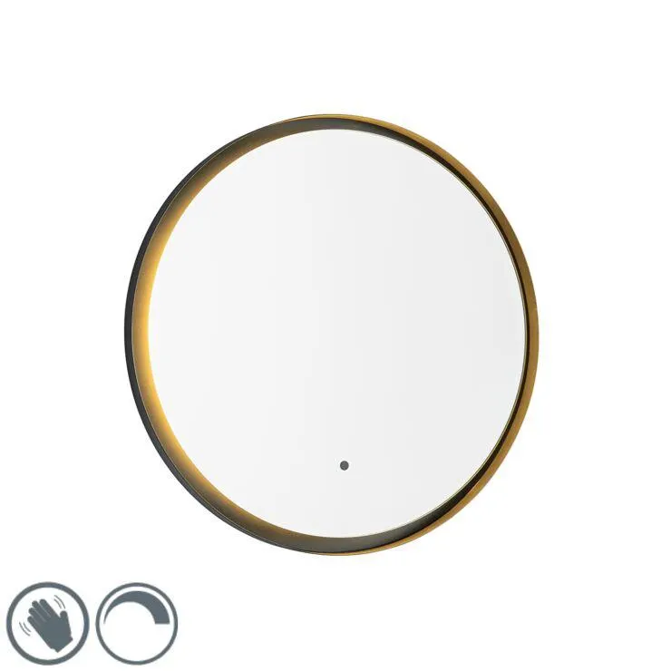 Moderne badkamerspiegel zwart incl. LED dimbaar - Pim