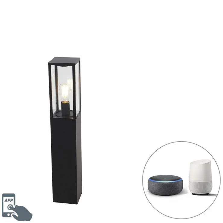 Smart staande buitenlamp zwart 80 cm incl. Wifi ST64 - Charlois