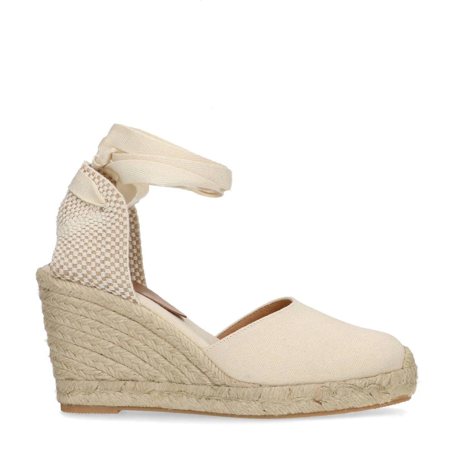 Manfield Canvas witte sleehakken