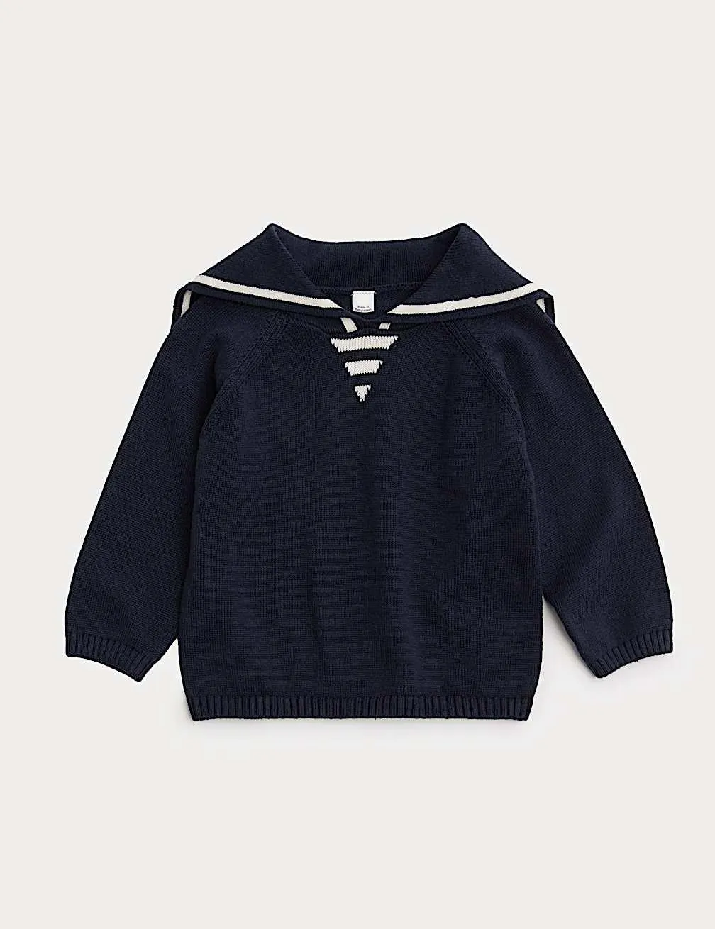 Pure Cotton Sailor Collar Knitted Jumper (0-3 Yrs)