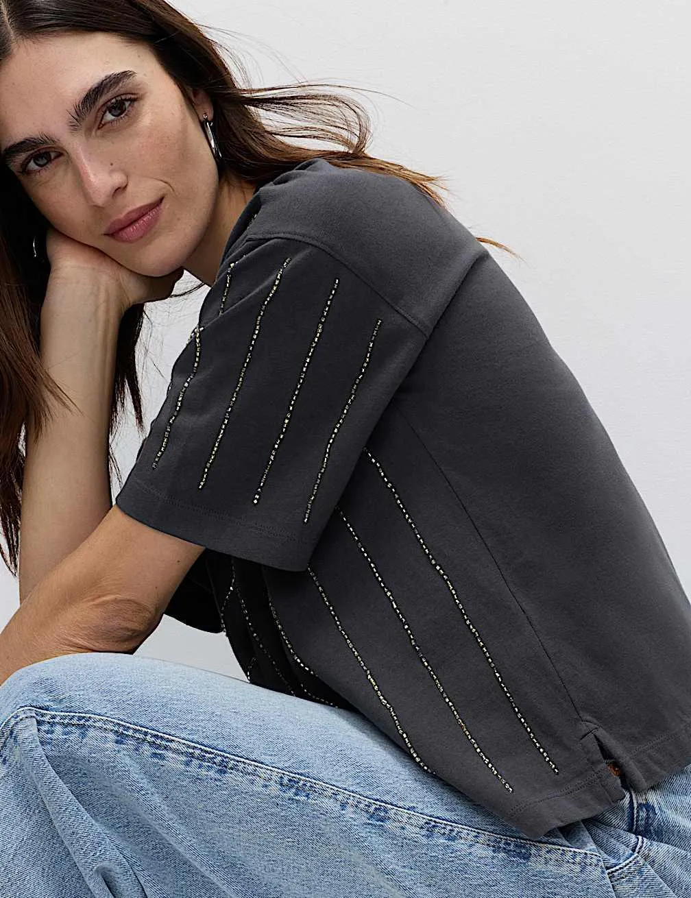 Pure Cotton Embellished T-Shirt