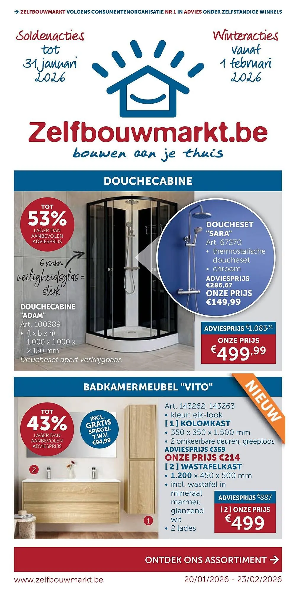 Zelfbouwmarkt folder van 20 januari tot 23 februari 2026 - folder pagina 1