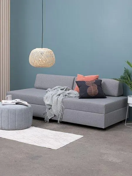 Ligbed BEGYNDT lichtgrijze stof