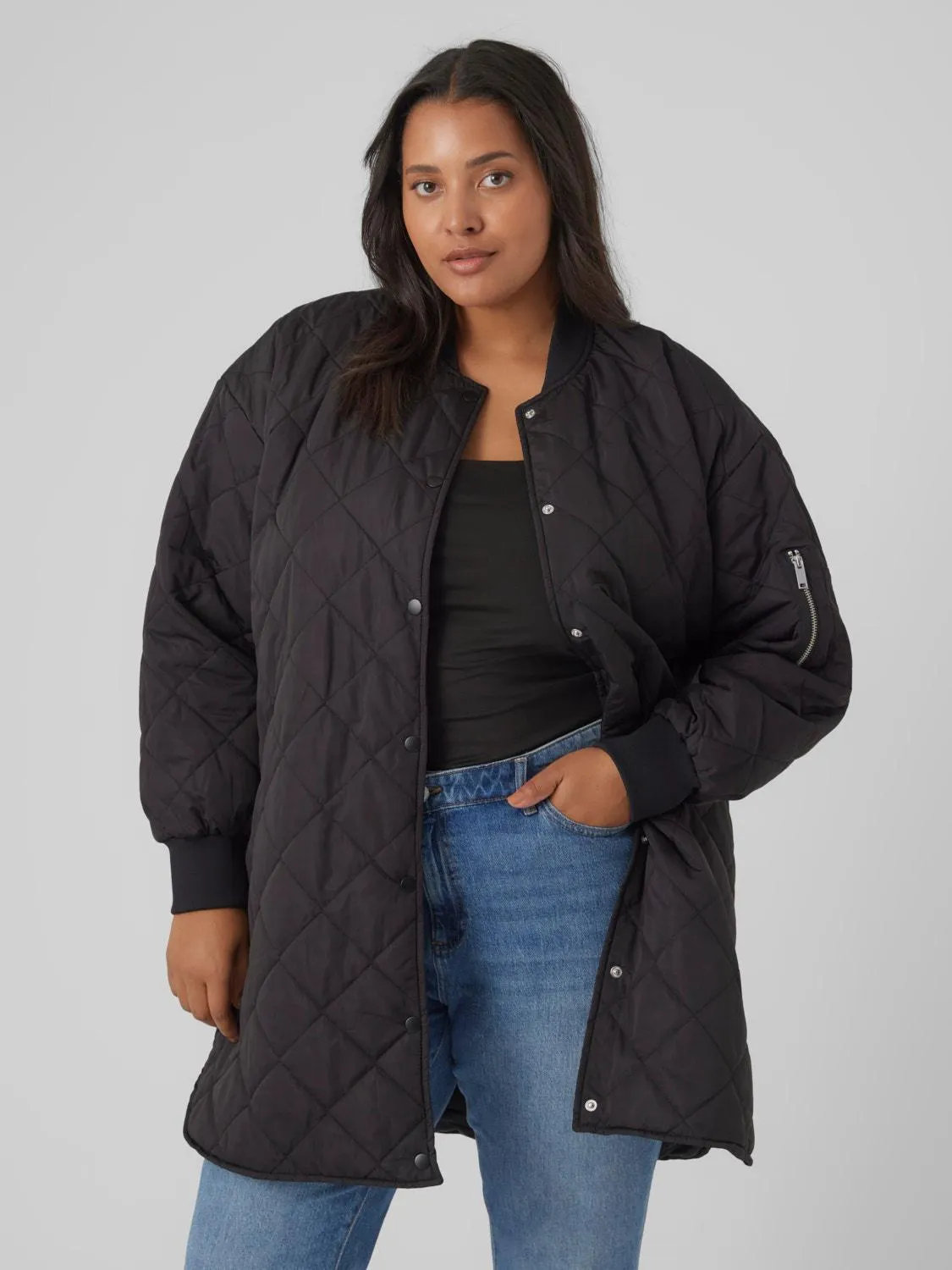 Baseball Curve Geribde mouwuiteinden Jas