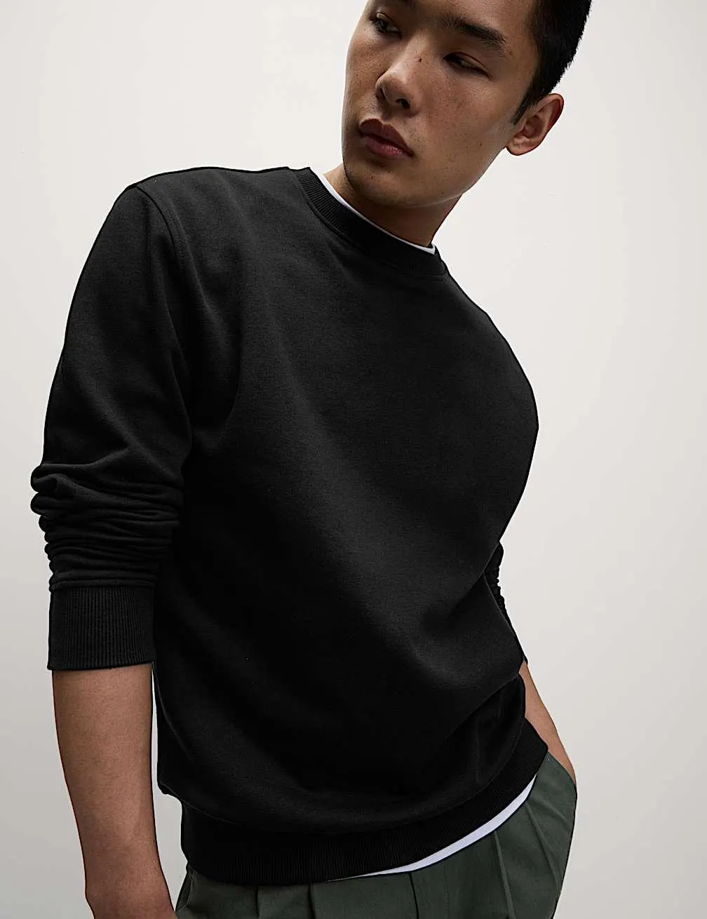 Cotton Rich Relaxed Fit Crew Neck Sweatshirt