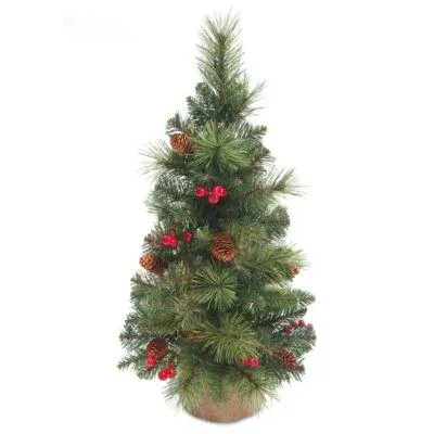 National Tree Company 31TPC24 Everyday Miniature Pine Cone & Berry Burlap Base - 61 cm