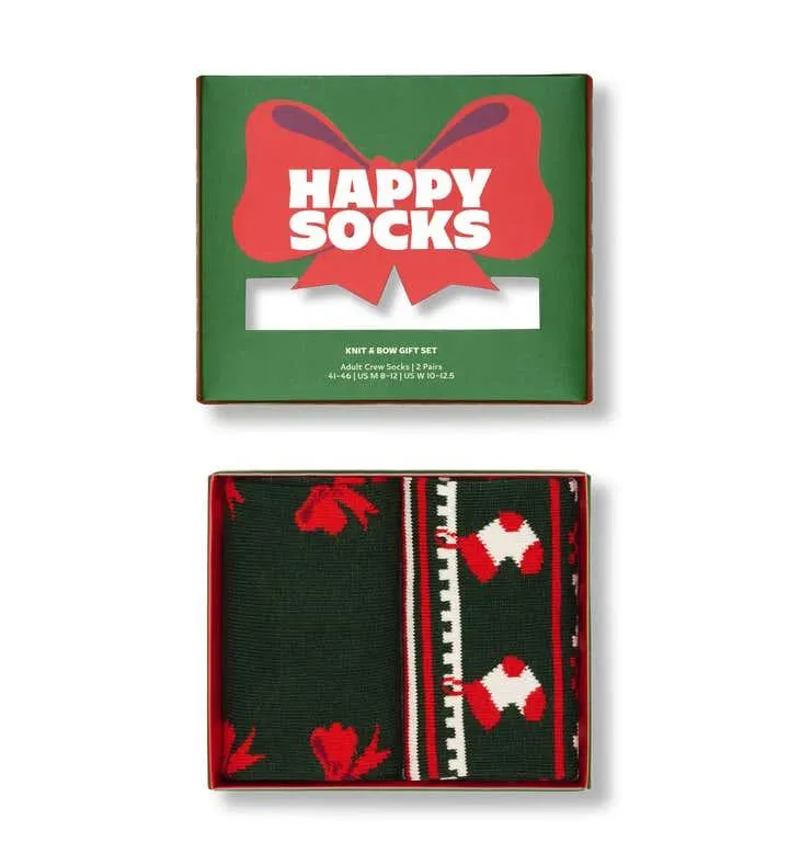 2-Pack Knit And Bow Socks Gift Set