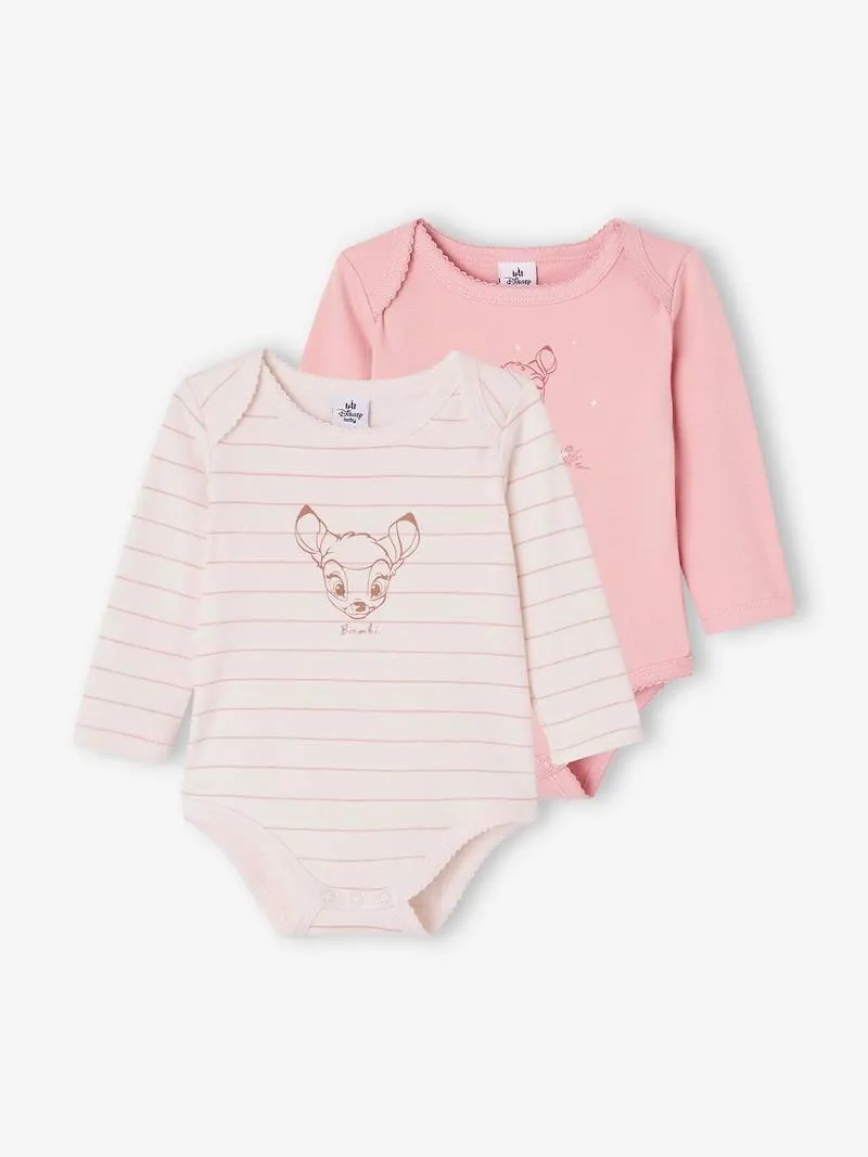 Lot de 2 bodies Disney Bambi bébé - rose