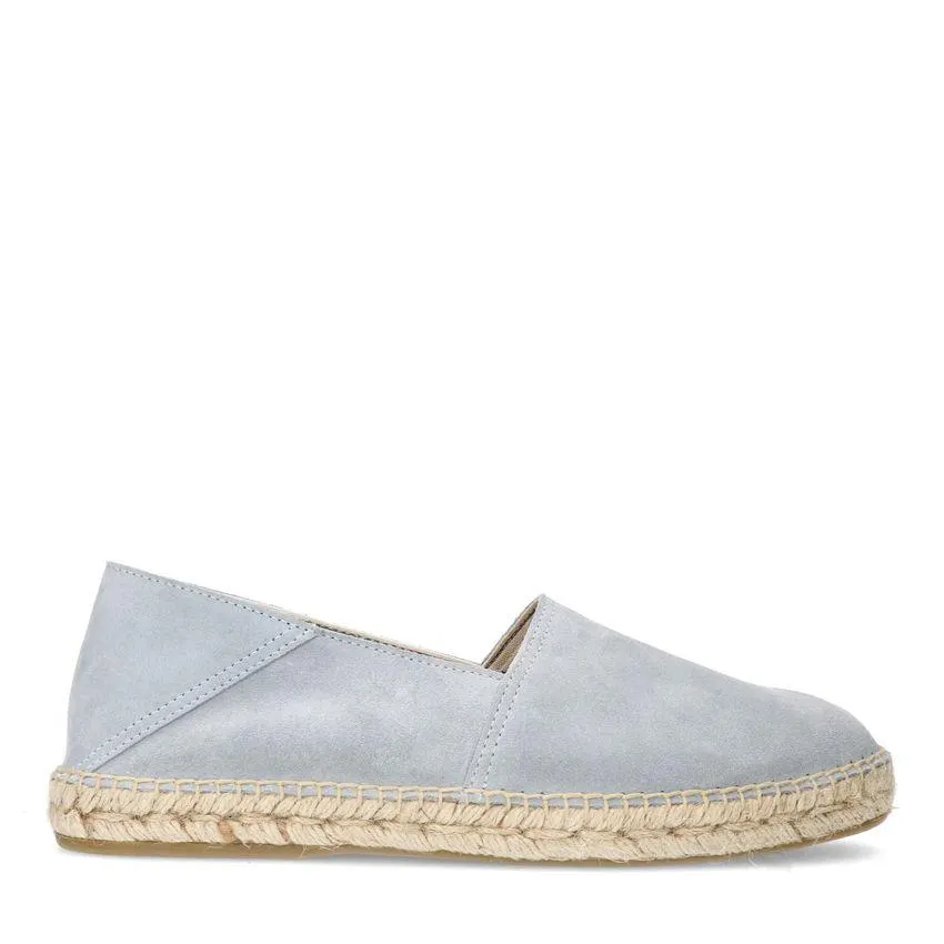 Lichtblauwe suède espadrilles