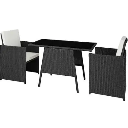 Tectake® Salon De Jardin Lausanne 2 Places - Noir