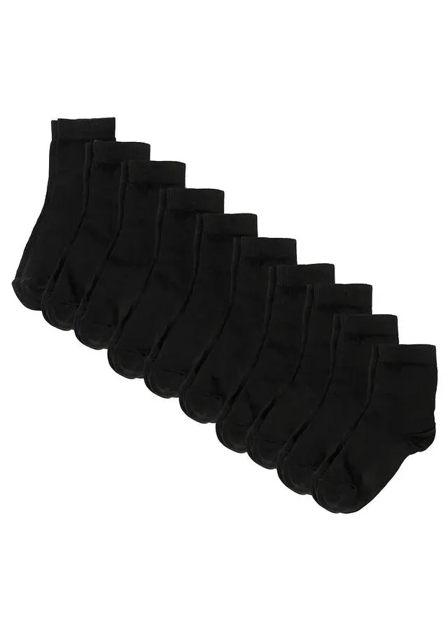 Lot de 10 paires de chaussettes courtes coton