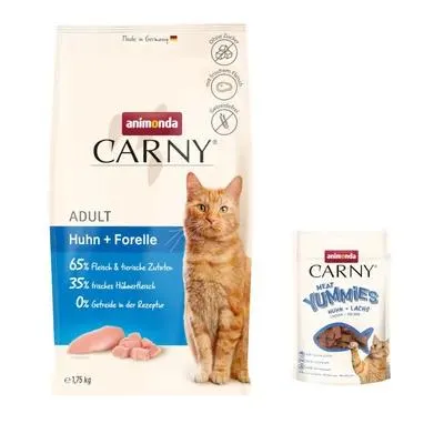 animonda Carny 1,75 kg + friandises Adult Meat Yummies 50 g en cadeau !