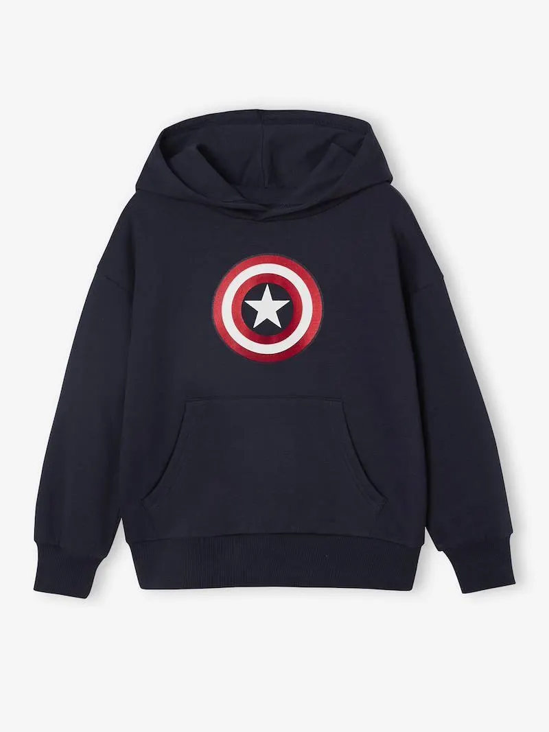 Sweat-shirt Marvel Avengers Captain America à capuche - marine