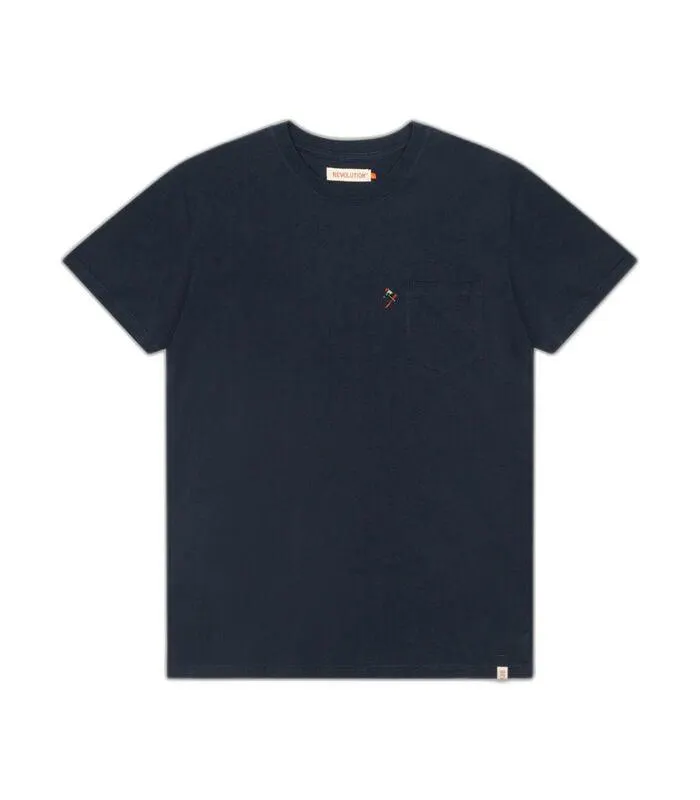 T-shirt met zakje en borduursel