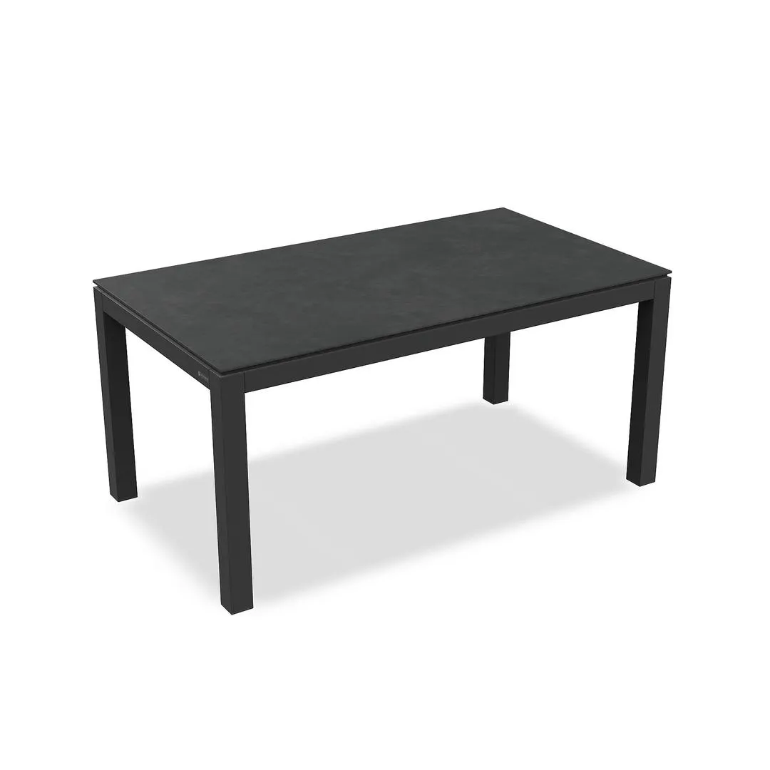Danli tuintafel 160x90 antracite aluminium frame en volkeramisch graphite grey tafelblad