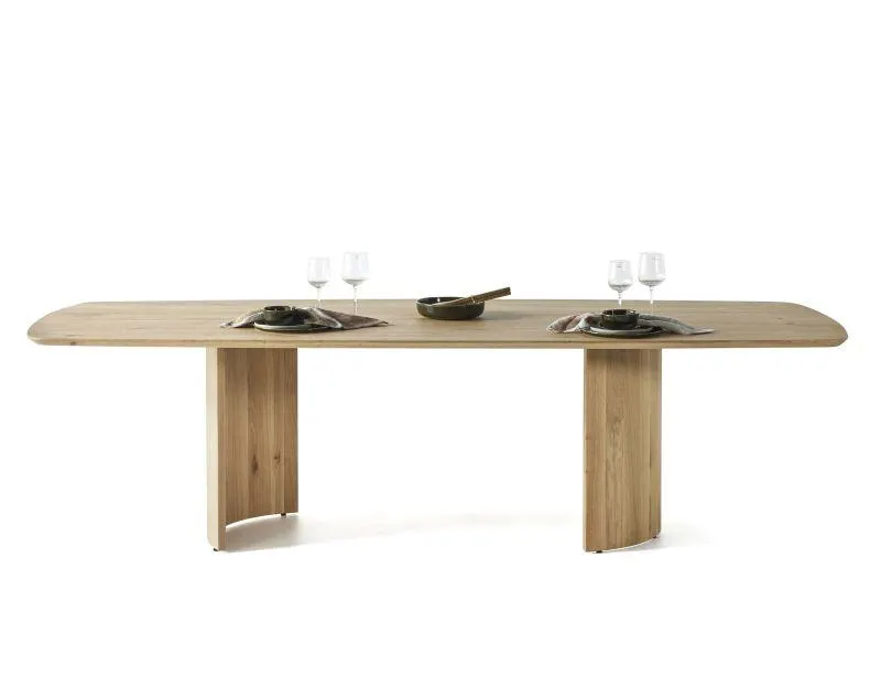 Eettafel 280x110cm deens ovaal in eik - natuurkleur
