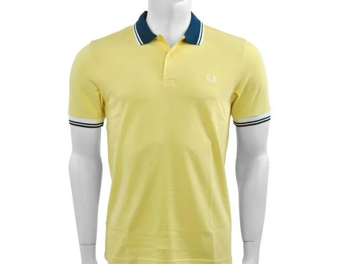 Fred Perry - Contrast Rib Polo Shirt - Polo Shirt Geel