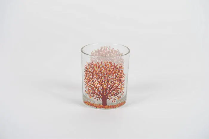 Glazen votief Autumn tree 8,8x10cm