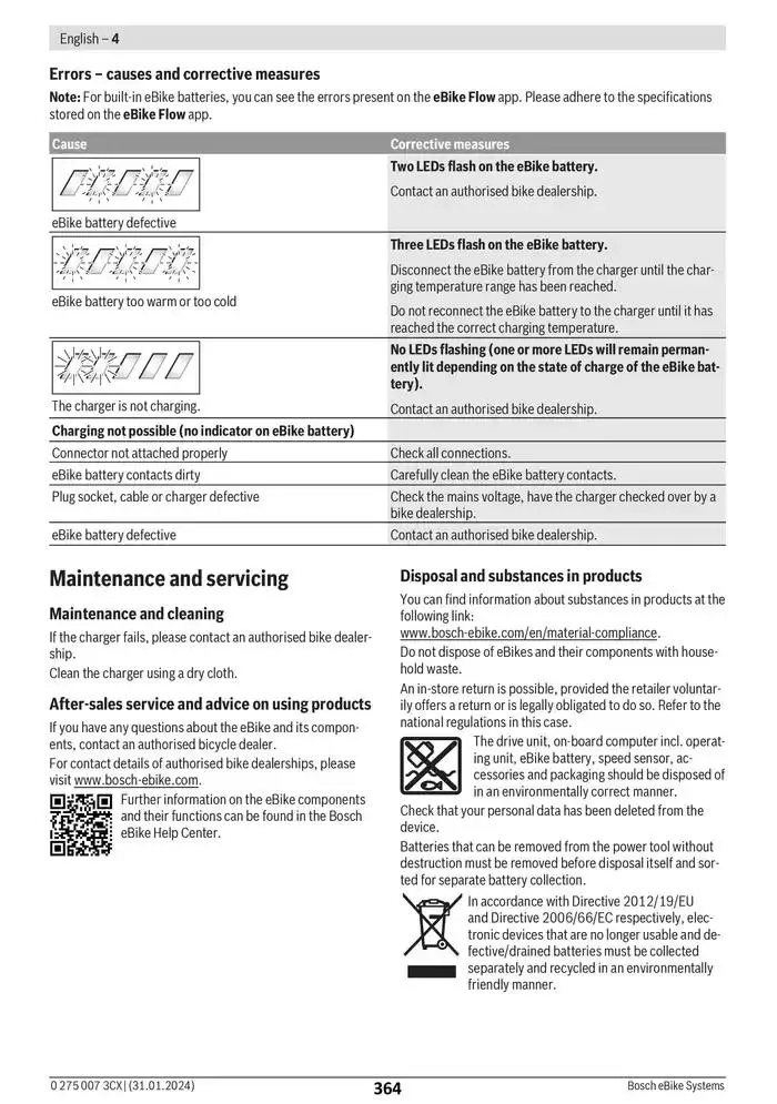 Electric Bike Manual van 12 februari tot 12 augustus 2025 - folder pagina 364
