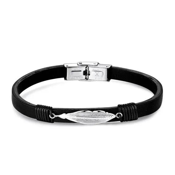Armband in edelstaal, veer
