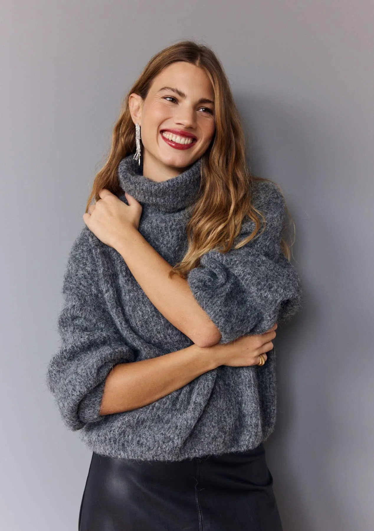 Soft knit turtleneck sweater